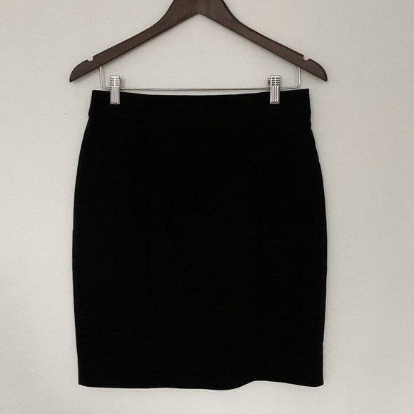 H&M Black Pencil Skirt High Waist Knee Length Size 8 - Picture 1 of 9